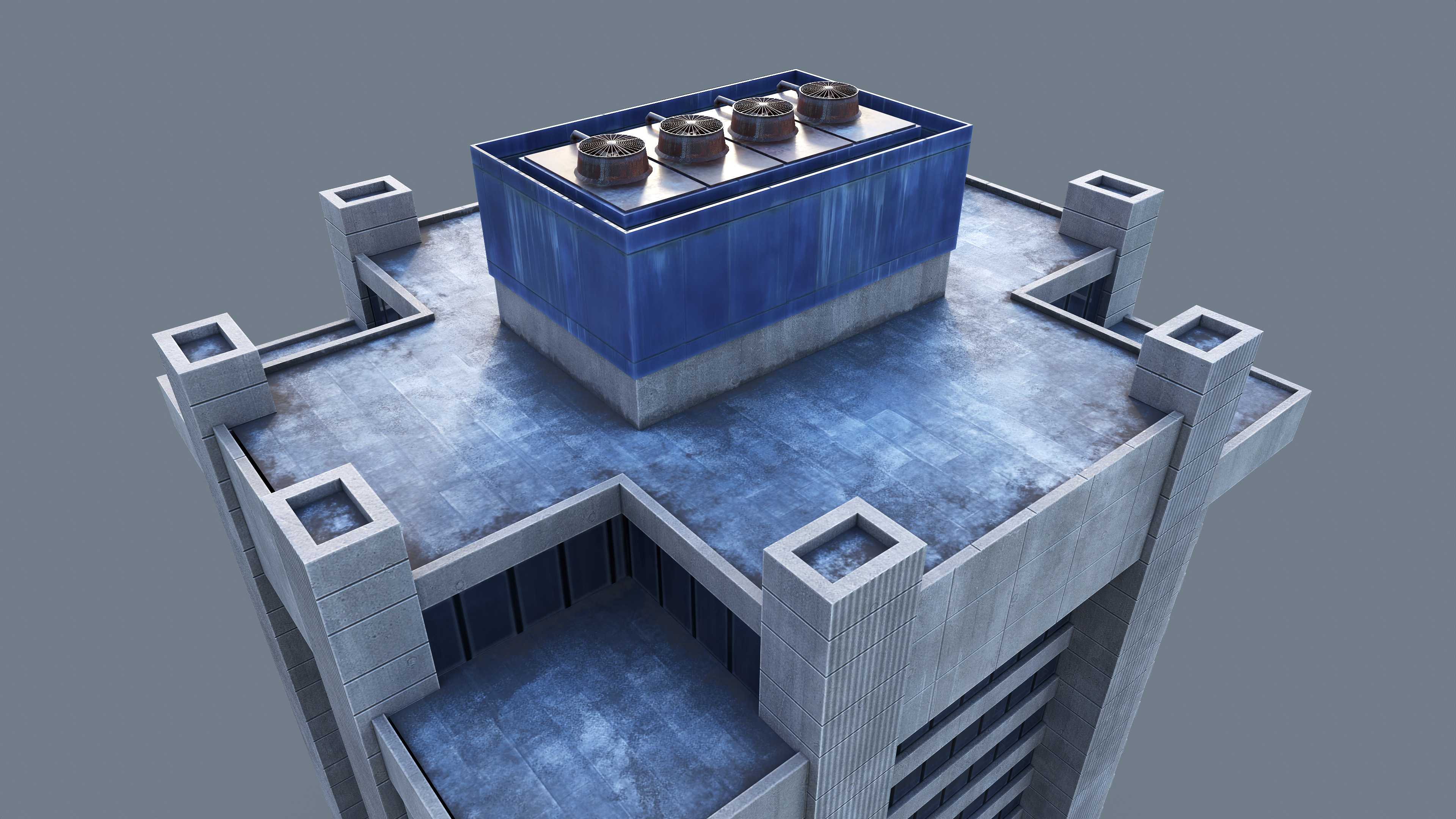 Modern Business Center Low-poly 3D model_8