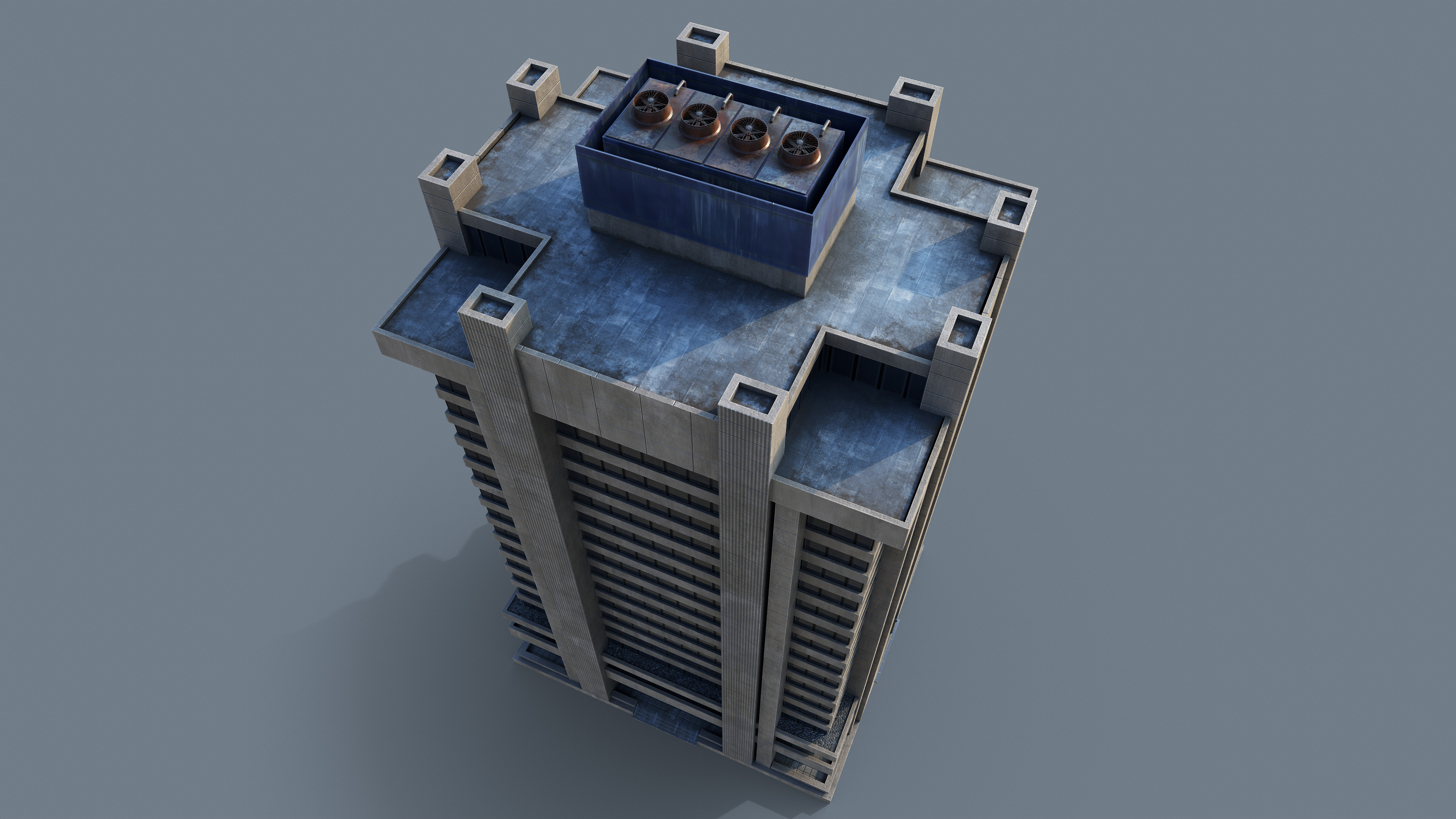 Modern Business Center Low-poly 3D model_13