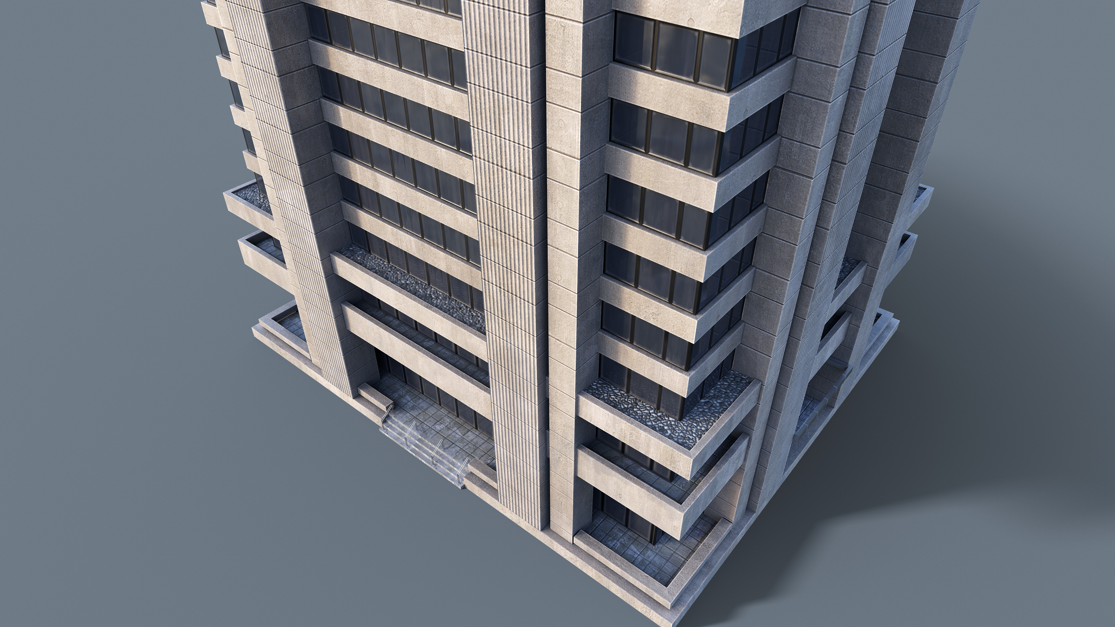 Modern Business Center Low-poly 3D model_5