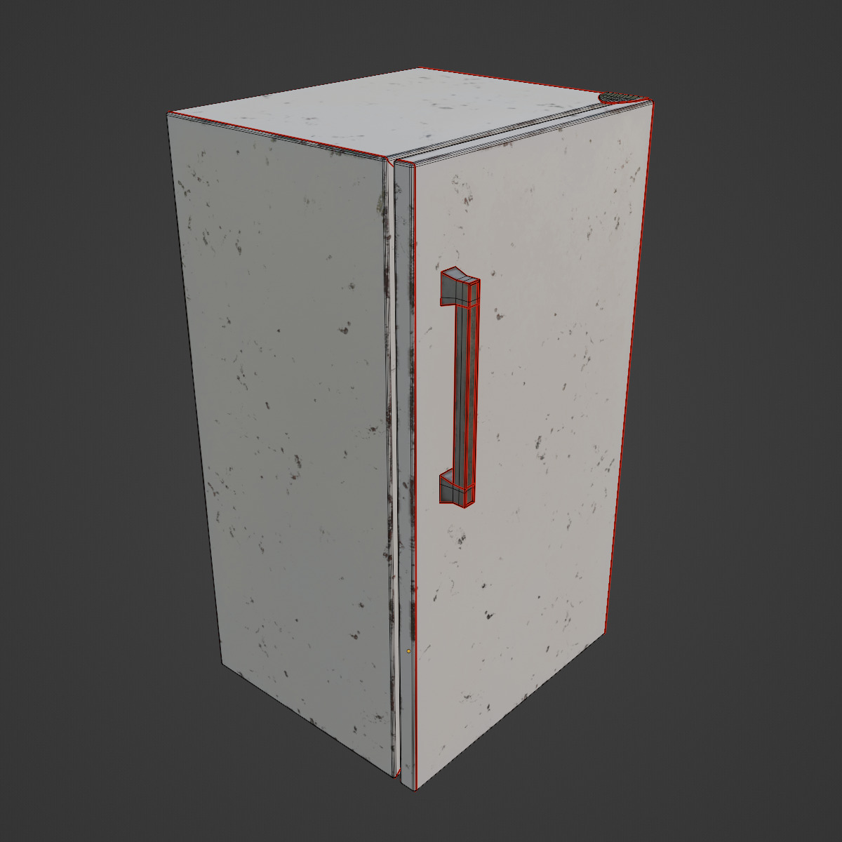 Old Refrigerator 01  Low-poly 3D model_7