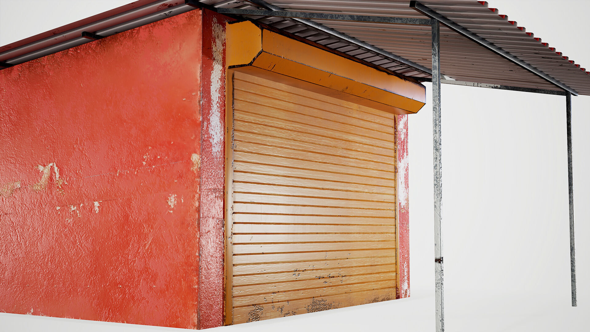 Old Garage Low-Poly PBR Low-poly 3D model_8