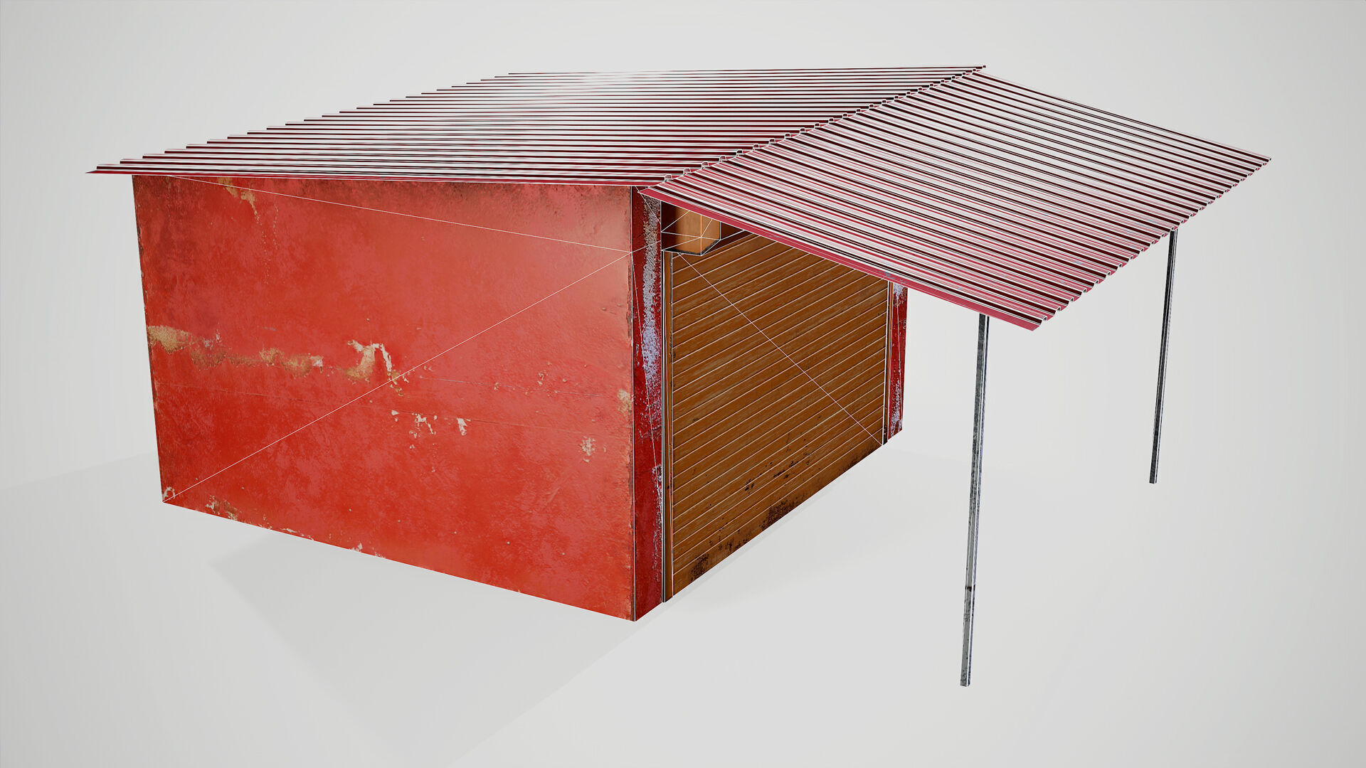 Old Garage Low-Poly PBR Low-poly 3D model_6