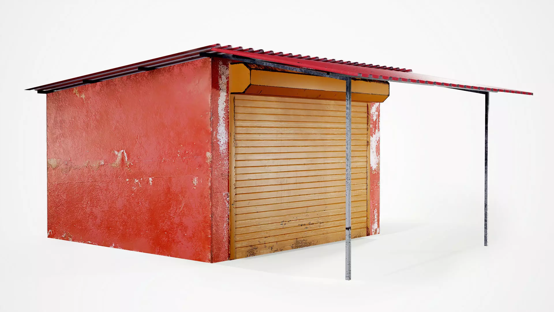 Old Garage Low-Poly PBR Low-poly 3D model_0