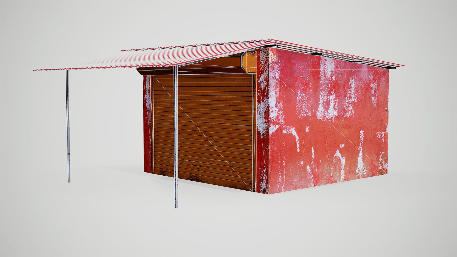 Old Garage Low-Poly PBR Low-poly 3D model_5