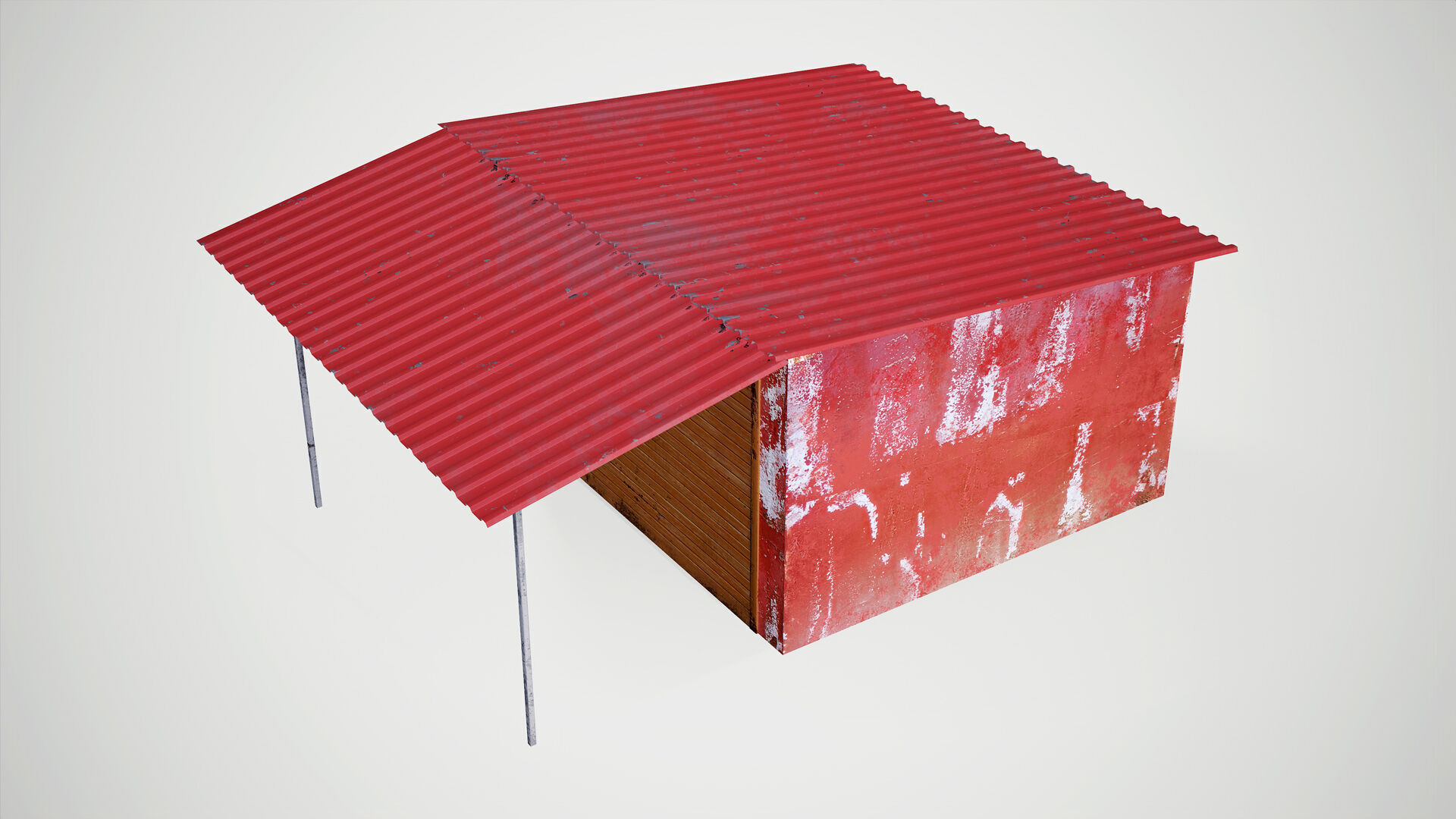 Old Garage Low-Poly PBR Low-poly 3D model_4