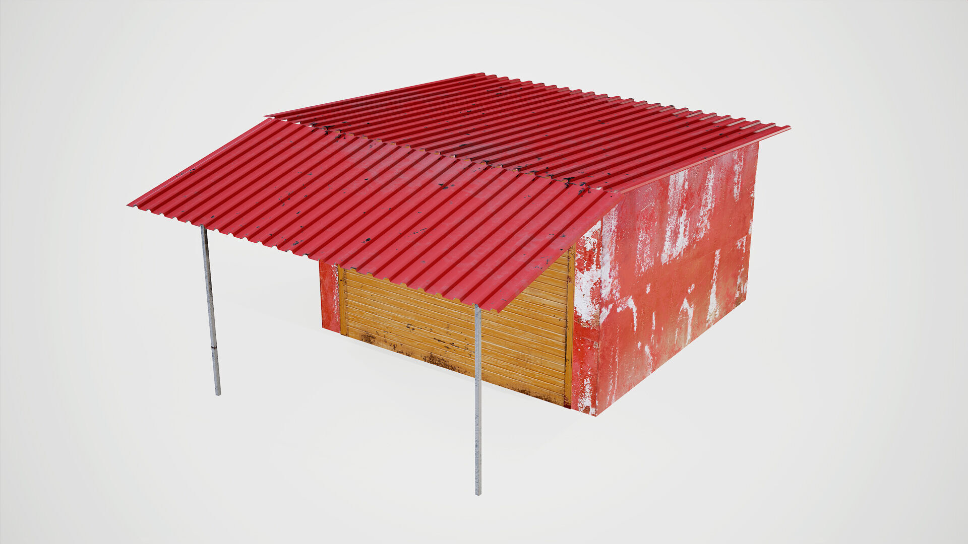 Old Garage Low-Poly PBR Low-poly 3D model_3