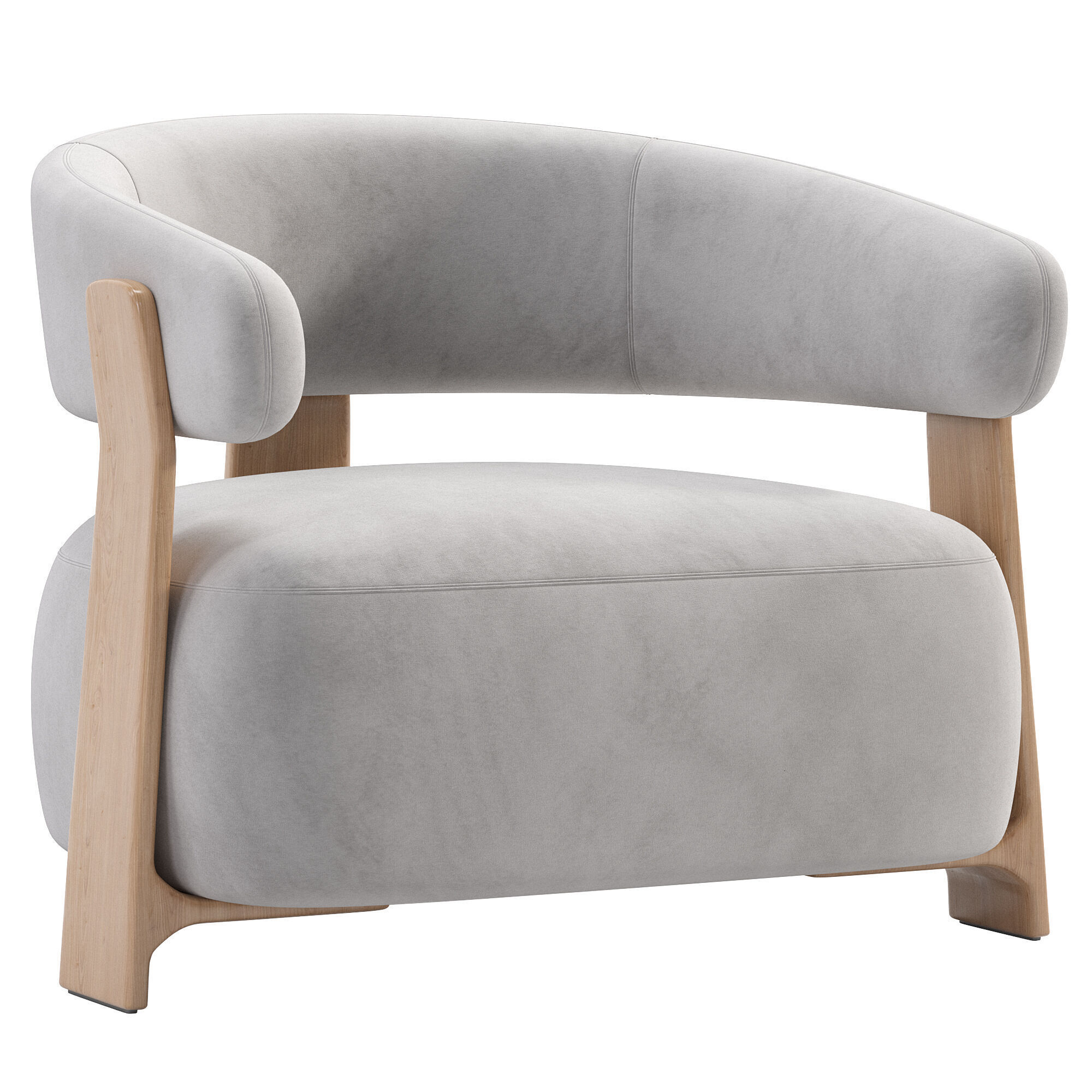 Kave Home Granite Armchair Low-poly 3D model_1