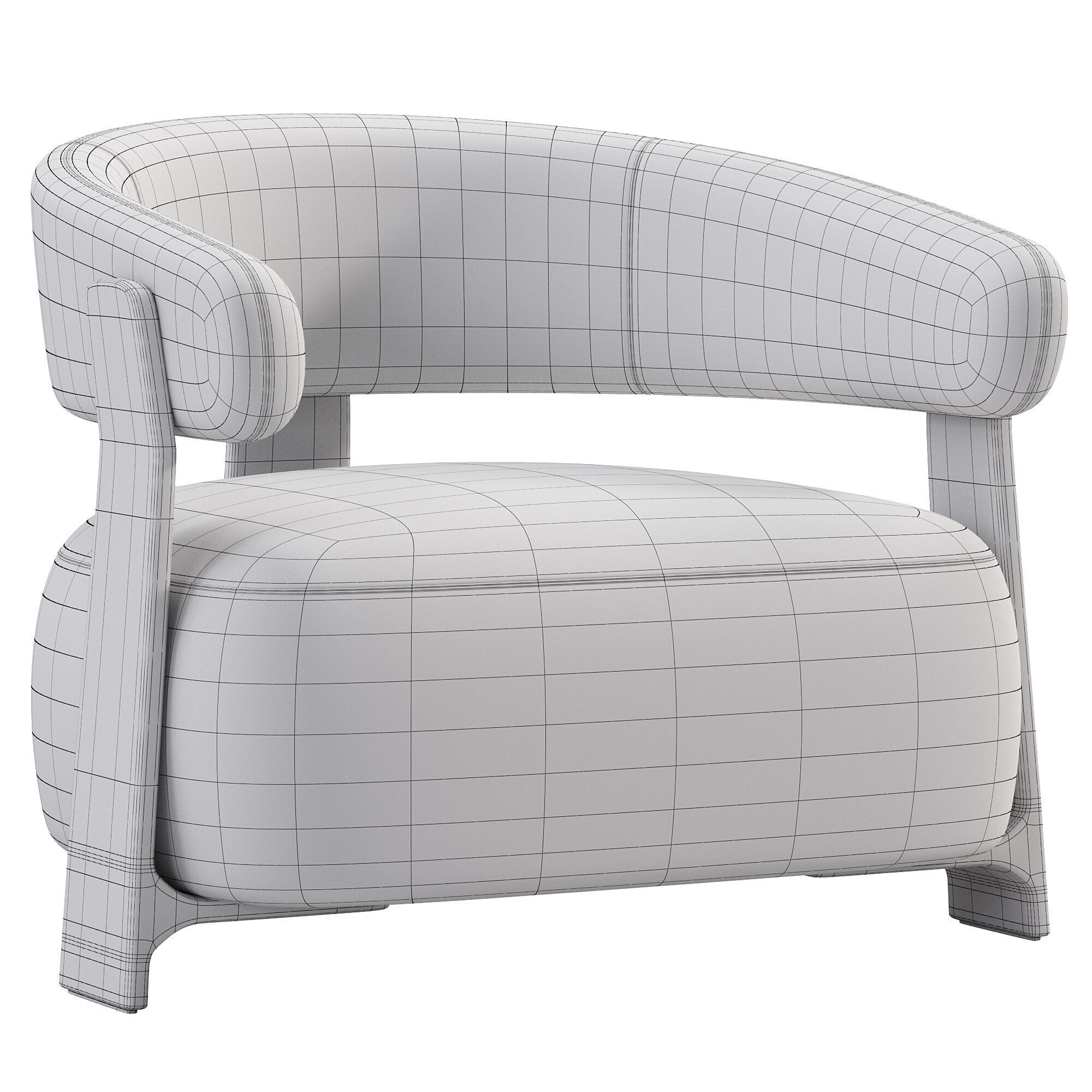 Kave Home Granite Armchair Low-poly 3D model_4