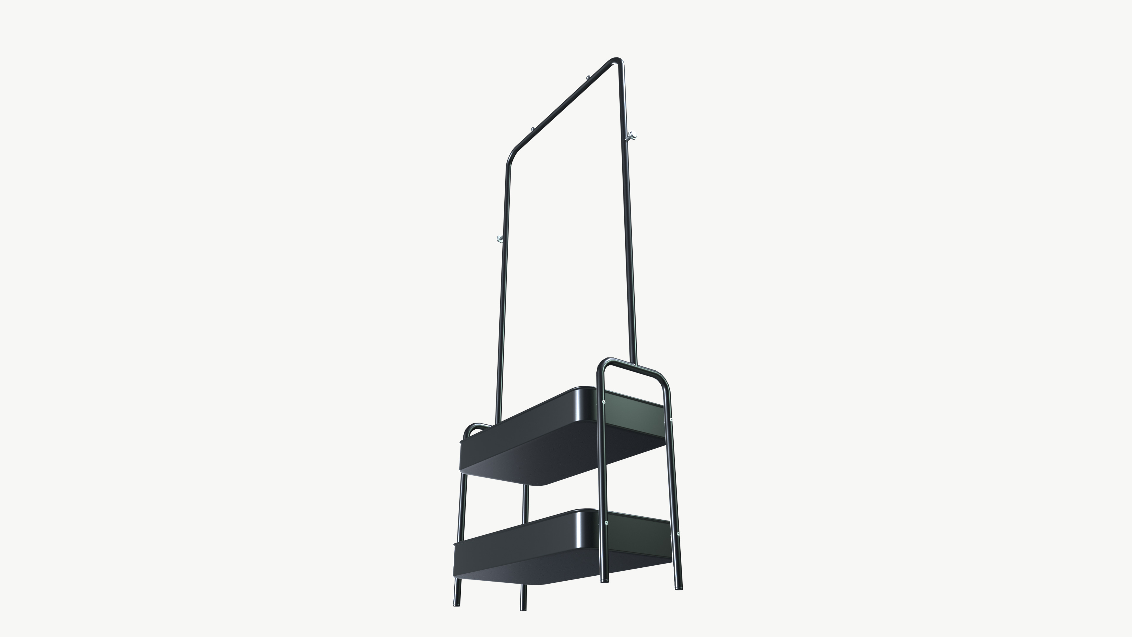 Cloth stand Low-poly 3D model_5