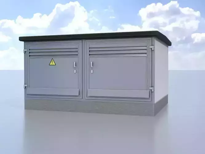 Compact Transformer Station Low-poly 3D model