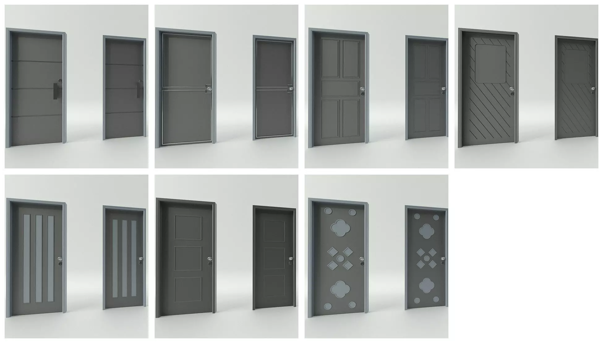 Door sets 1 3D model_0