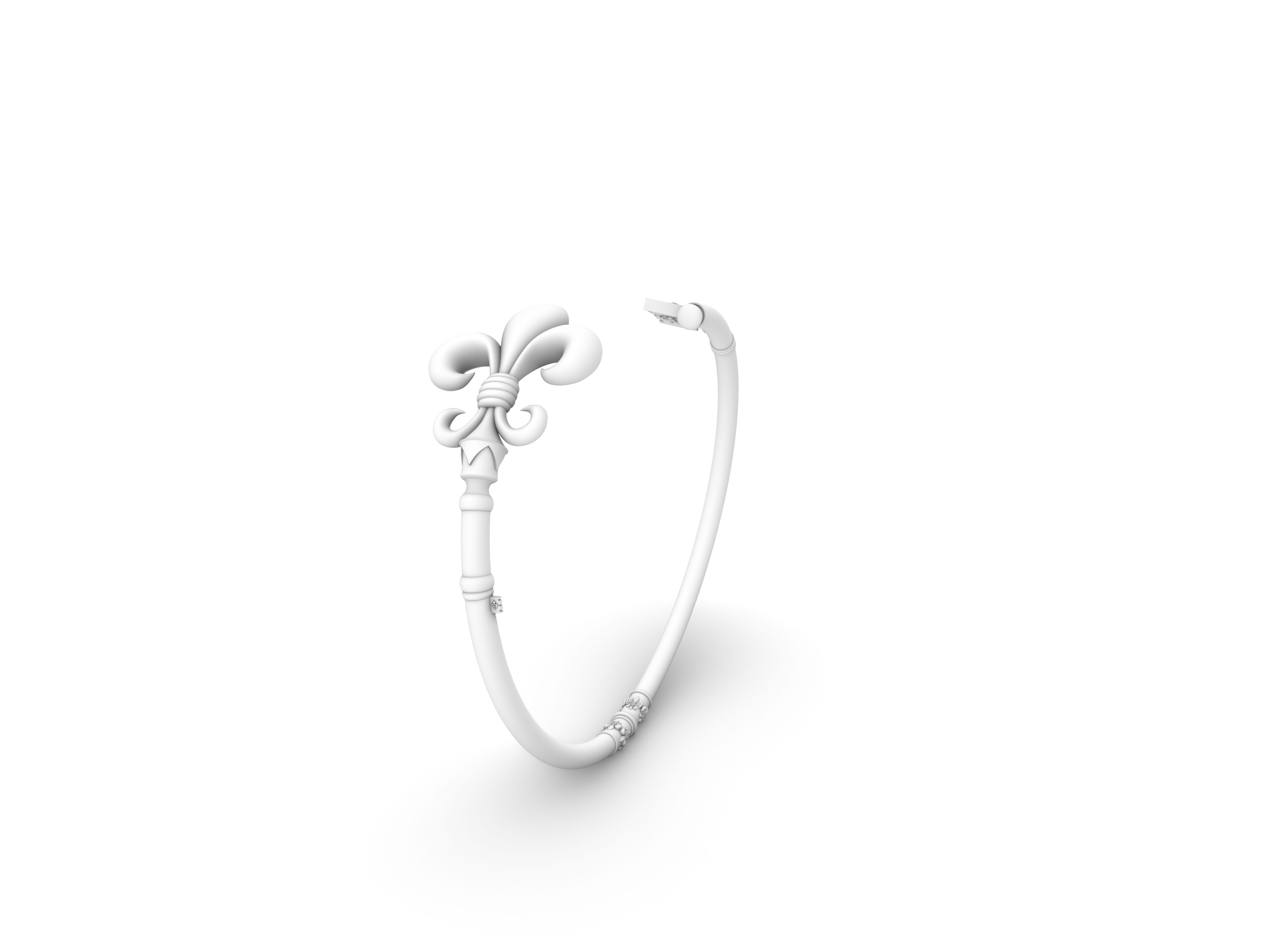 bracciale giglio modello 3d stl  3D model_4