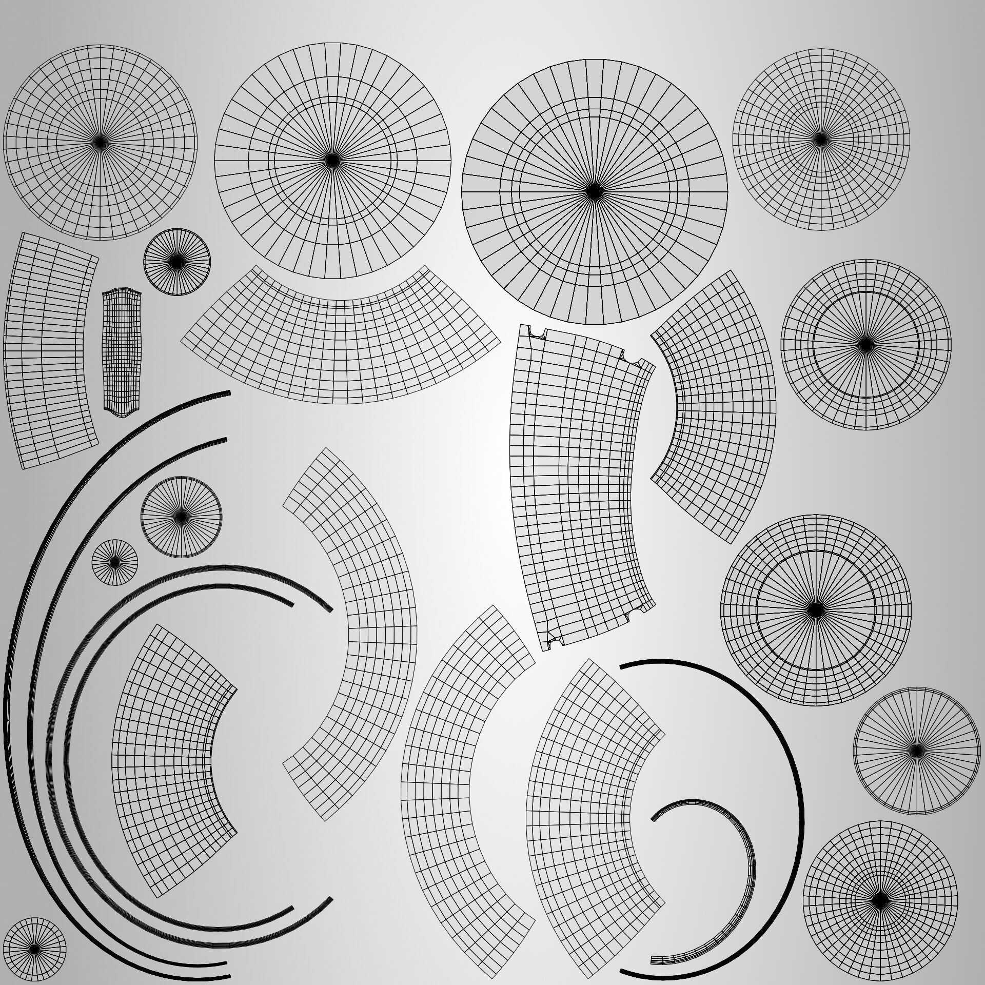 Marble Tableware Set with Cutlery Low-poly 3D model_12