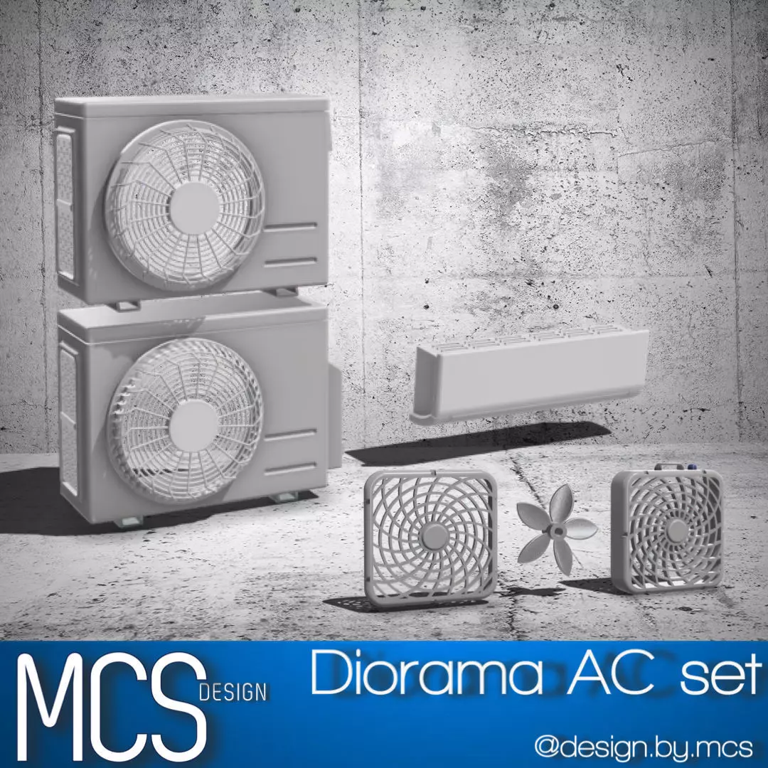Diorama Air Conditioner Units AC sets 3D print model