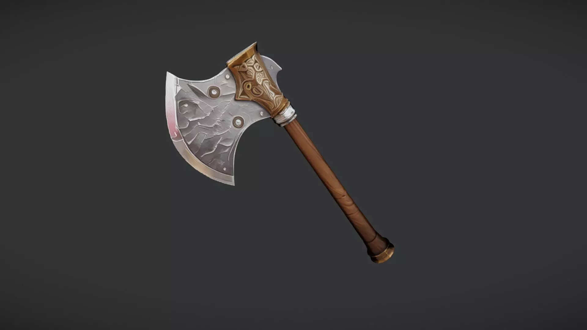 Decorative battle axe 3D model_0