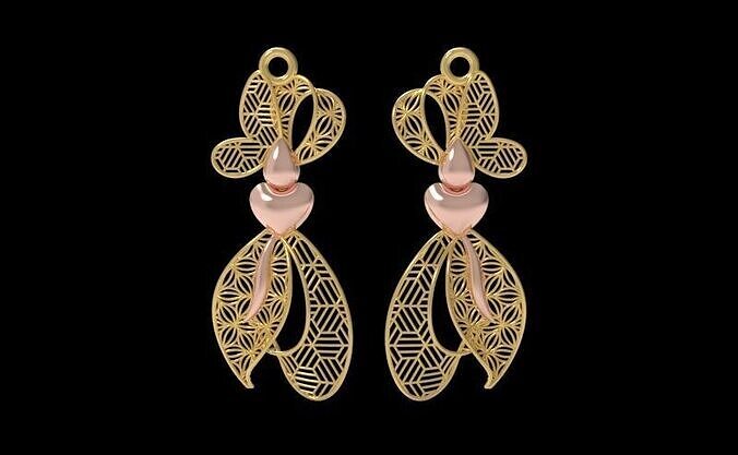 Fusion Gold Earrings D01 3D print model