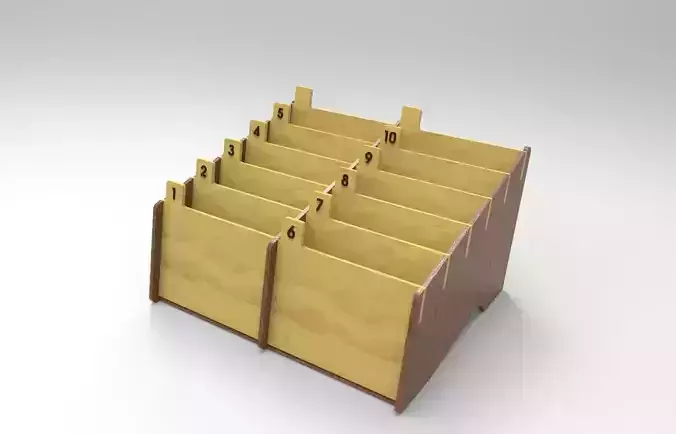 Multi Cell Phone Rack 10 Laser Cut 3D print model