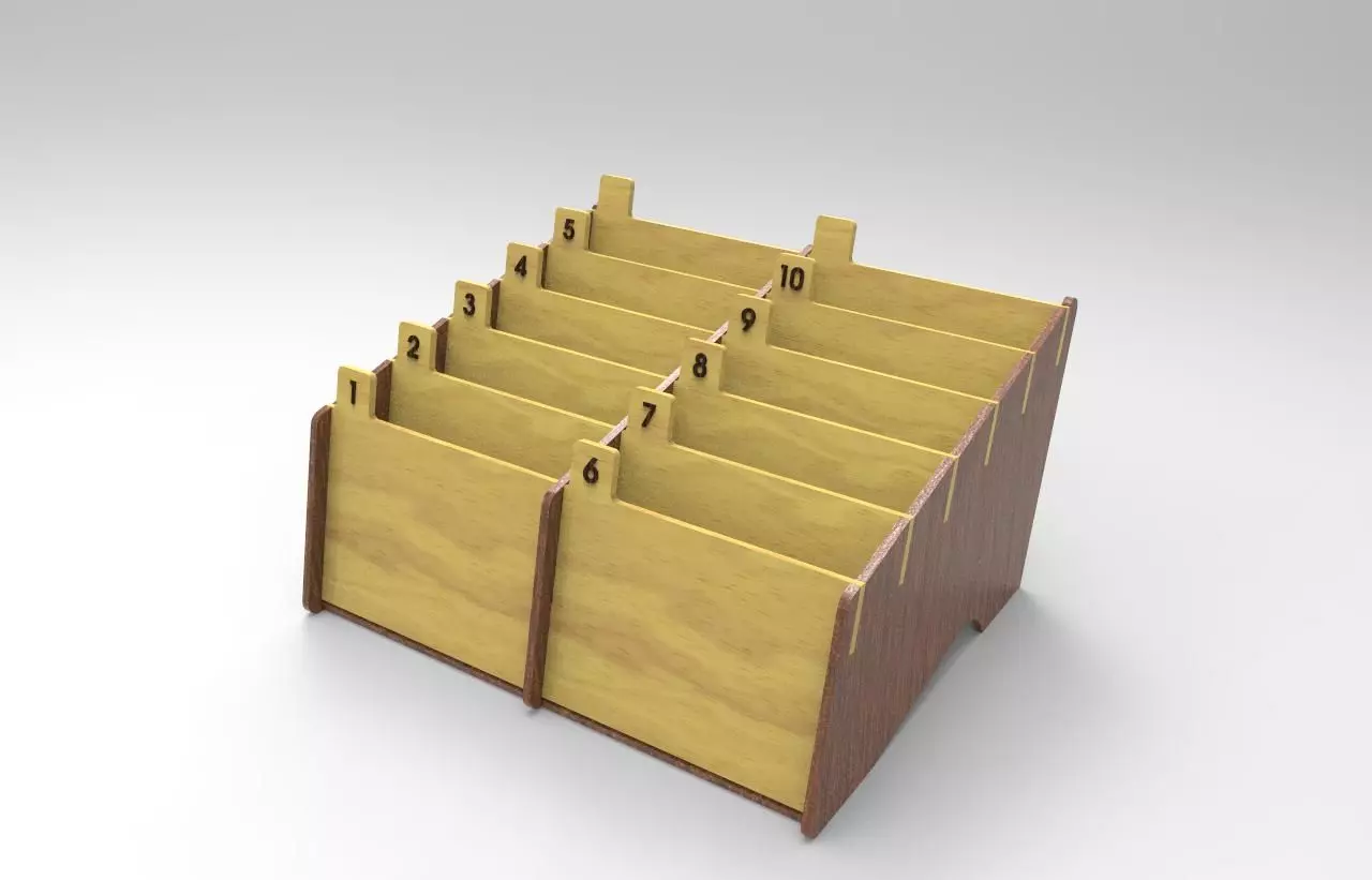 Multi Cell Phone Rack 10 Laser Cut 3D print model_0