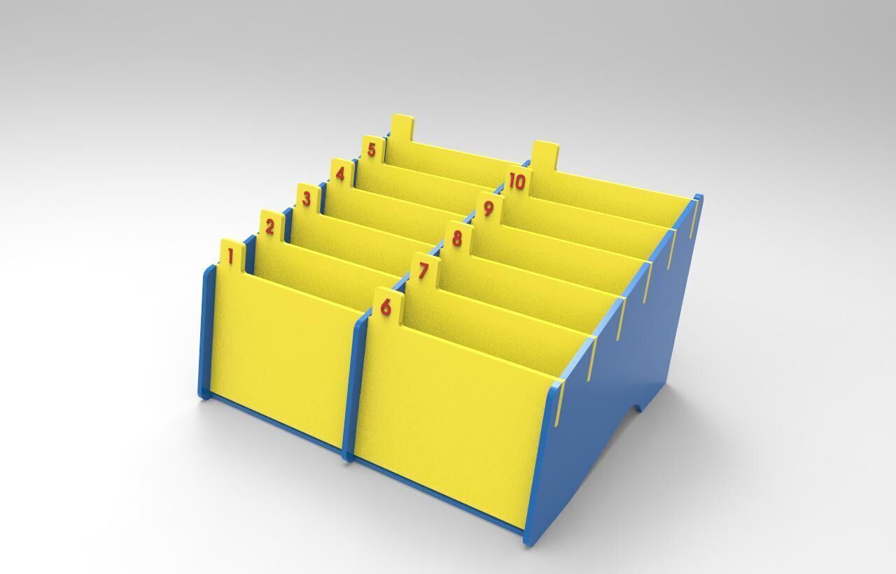 Multi Cell Phone Rack 10 Laser Cut 3D print model_1