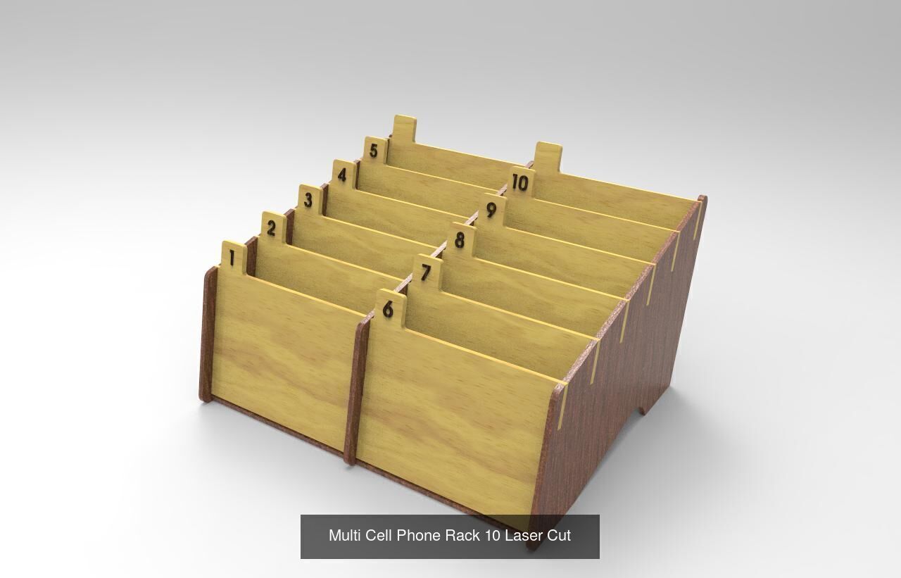 Multi Cell Phone Racks 10 24 30 3D Model Collection_3