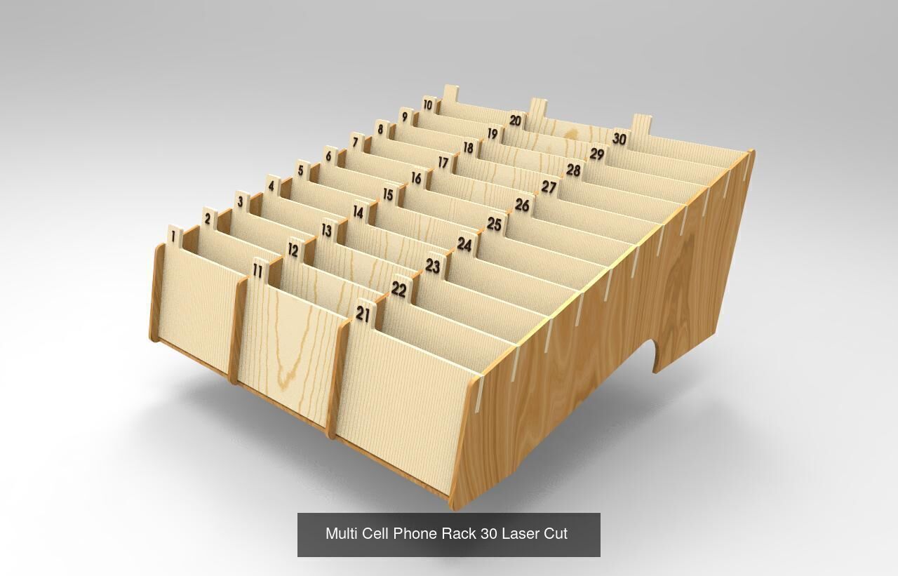 Multi Cell Phone Racks 10 24 30 3D Model Collection_1
