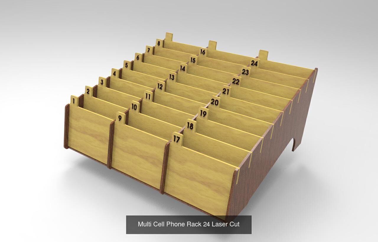 Multi Cell Phone Racks 10 24 30 3D Model Collection_2