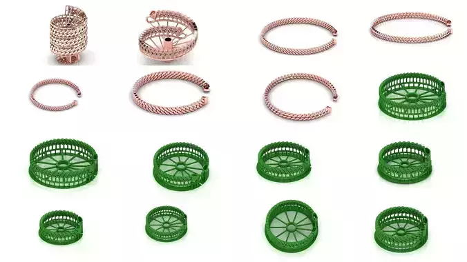 27 DIFFERENT SIZE MASSIVE SPIRAL  MIAMI CUBAN LINK BRACELET  3D Model Collection