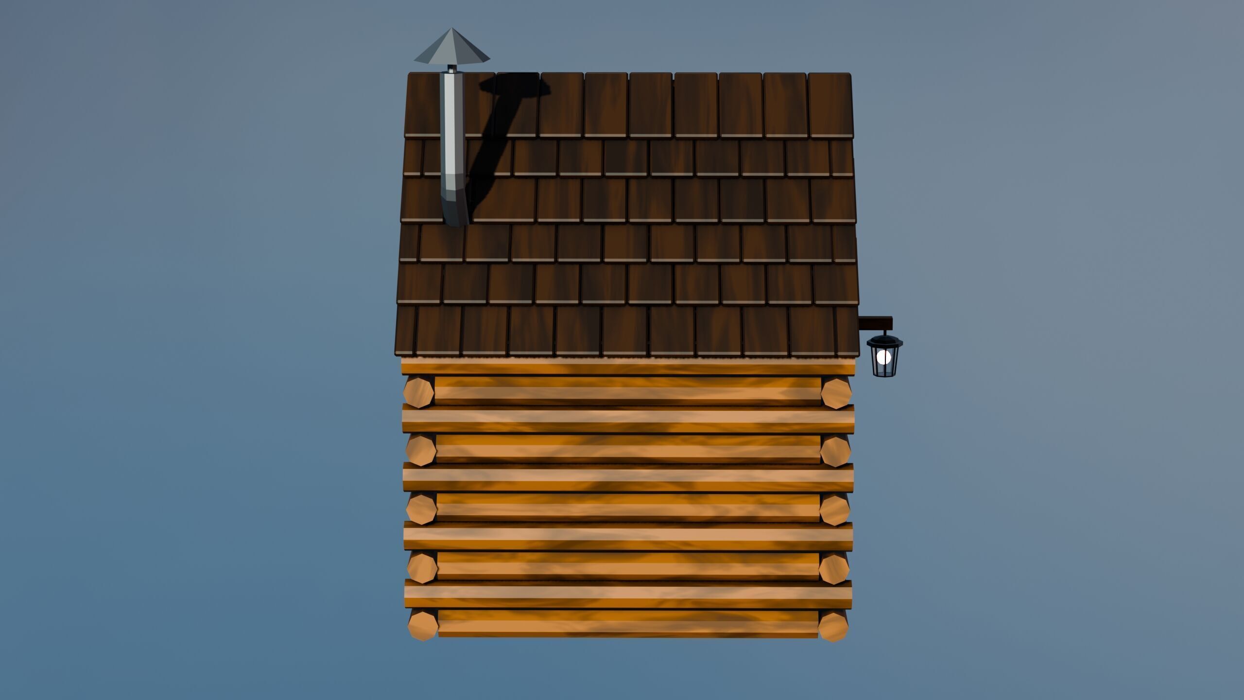 Stylized Low Poly Wooden Cabin Low-poly 3D model_7