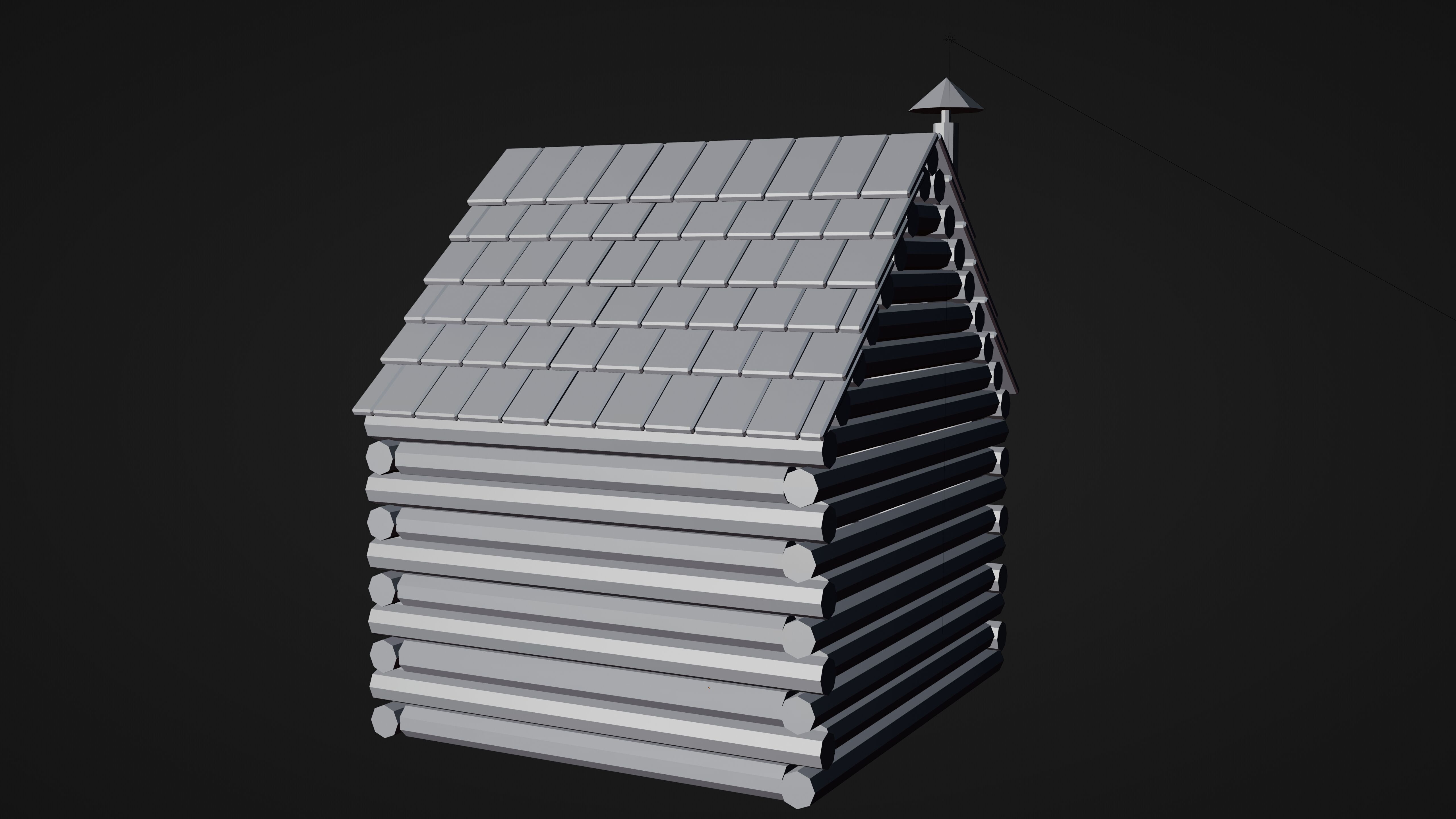 Stylized Low Poly Wooden Cabin Low-poly 3D model_24