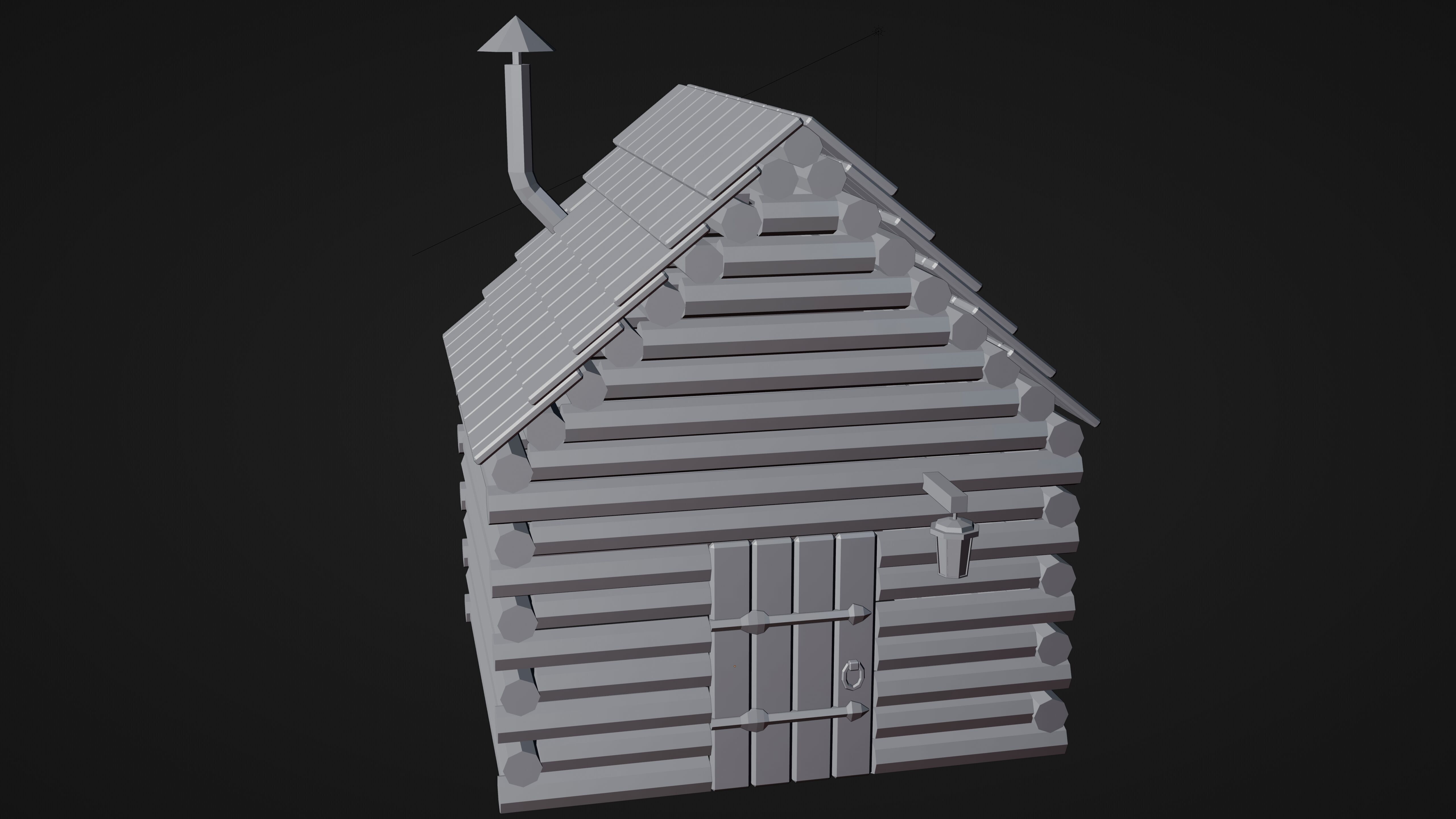 Stylized Low Poly Wooden Cabin Low-poly 3D model_23
