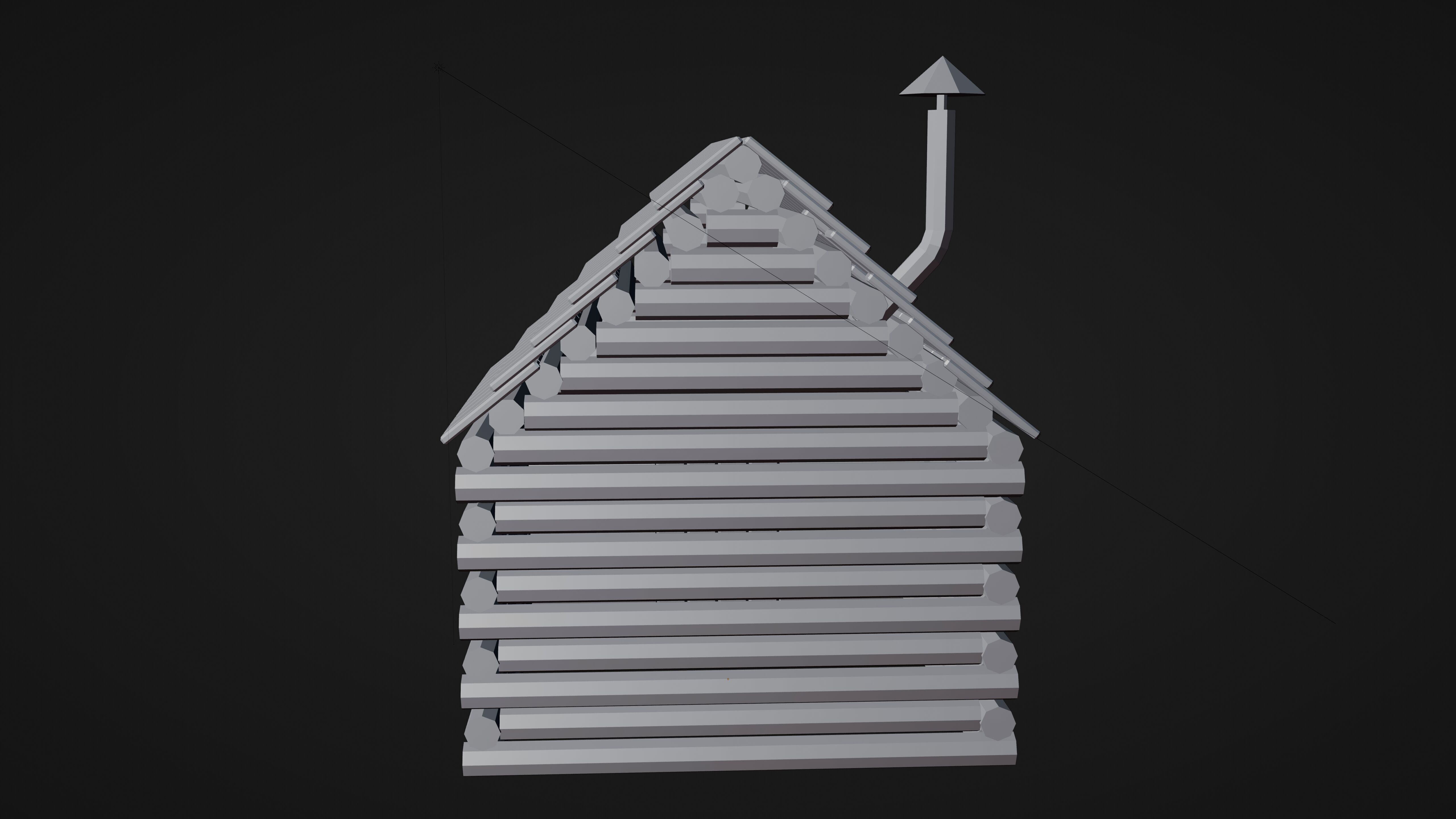 Stylized Low Poly Wooden Cabin Low-poly 3D model_25