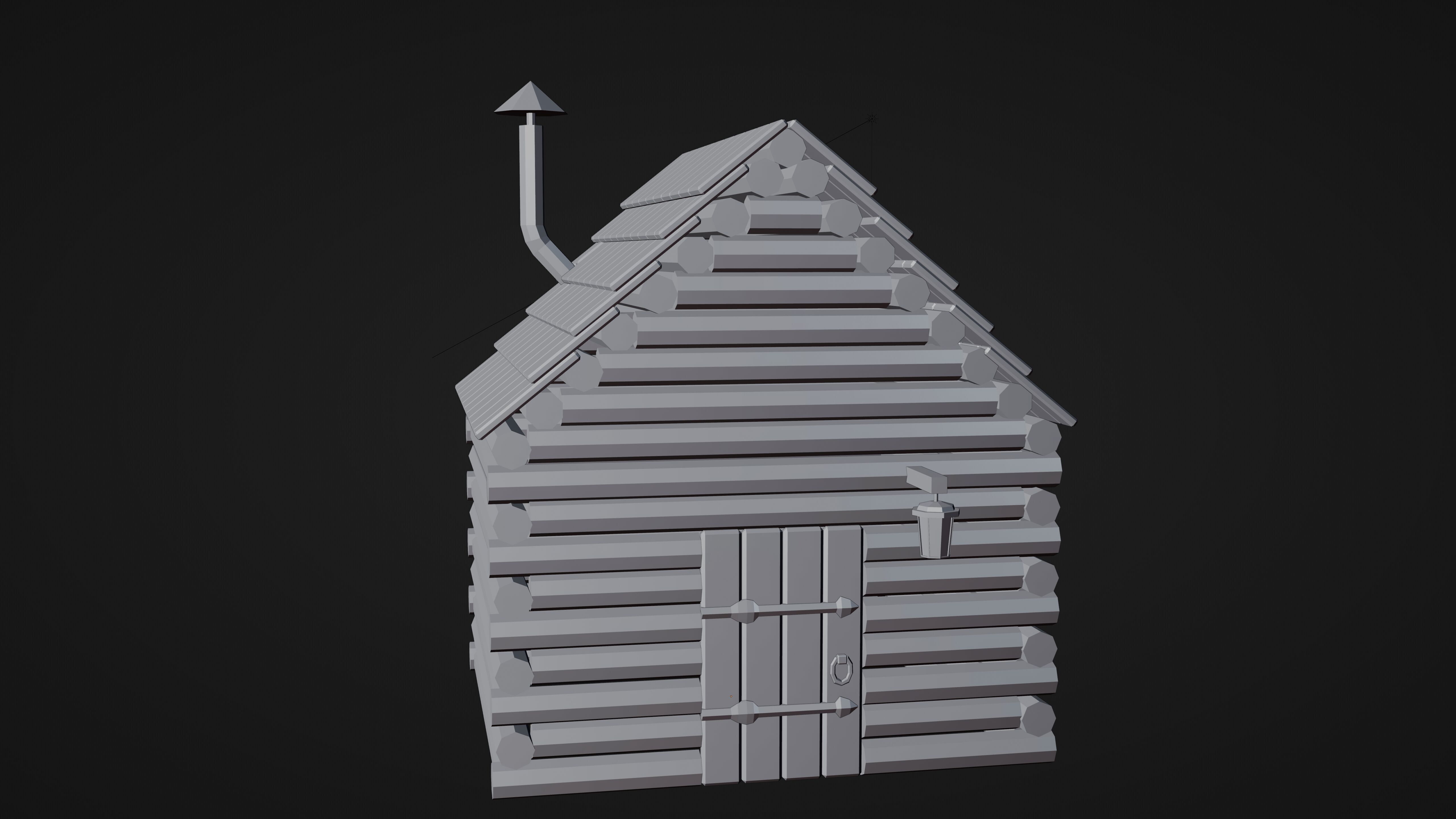 Stylized Low Poly Wooden Cabin Low-poly 3D model_26