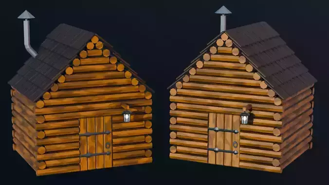 Stylized Low Poly Wooden Cabin Low-poly 3D model Stylized Low Poly Wooden Cabin Low-poly 3D model