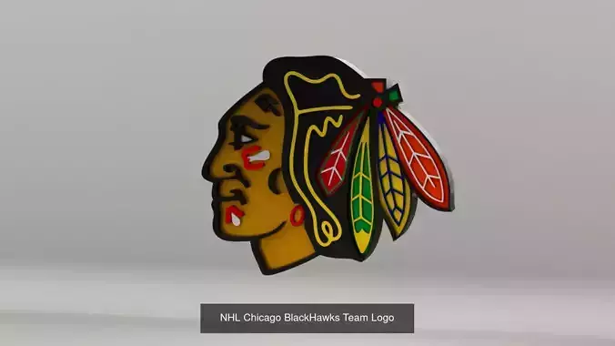 NHL Central Division Teams Logos 3D Model Collection