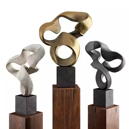 Wavy stripe art sculpture