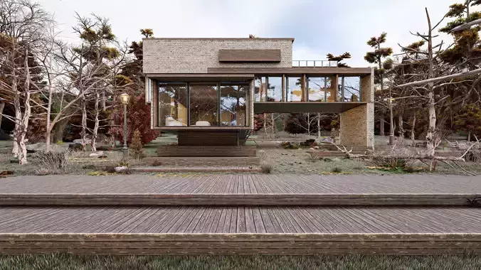 Modern Minimalist Villa Complete Lumion Ready Scene Golf House