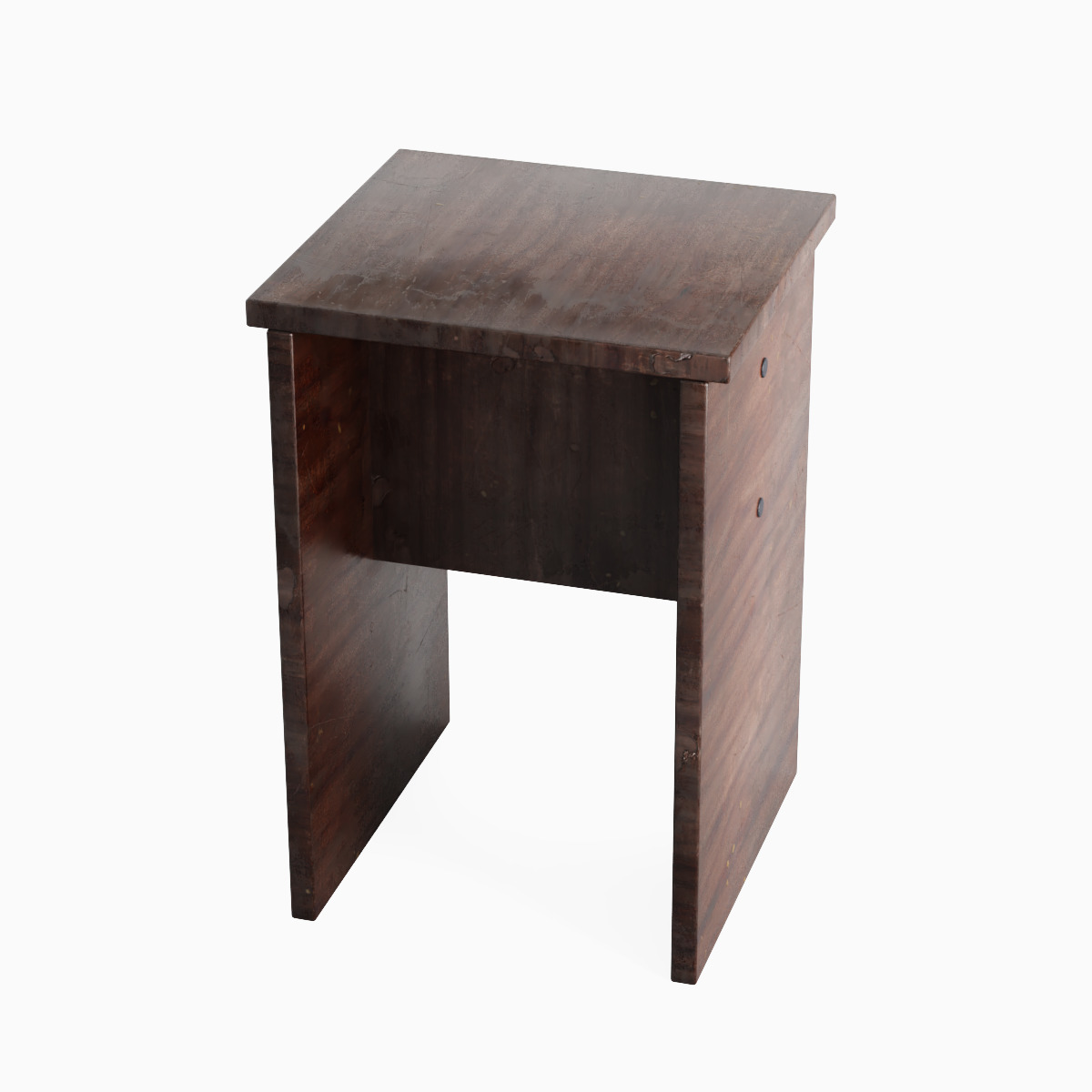 Wooden Stool 01 Low-poly 3D model_4