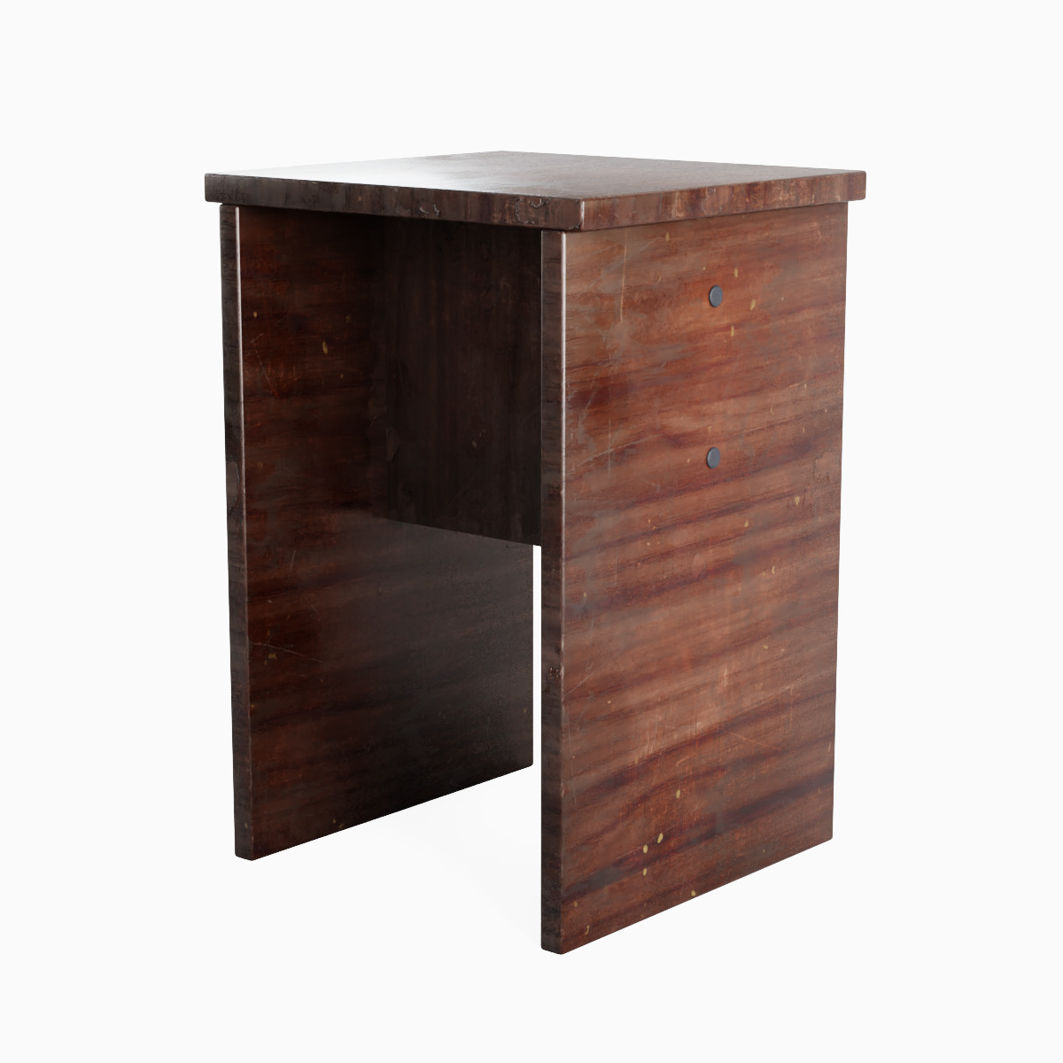 Wooden Stool 01 Low-poly 3D model_3