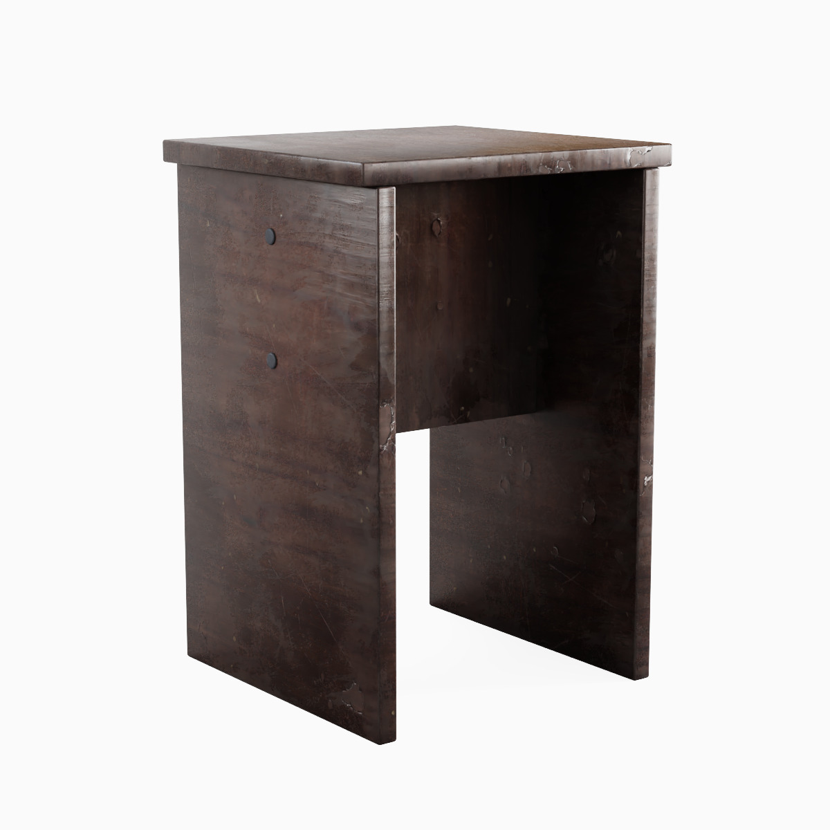 Wooden Stool 01 Low-poly 3D model_2