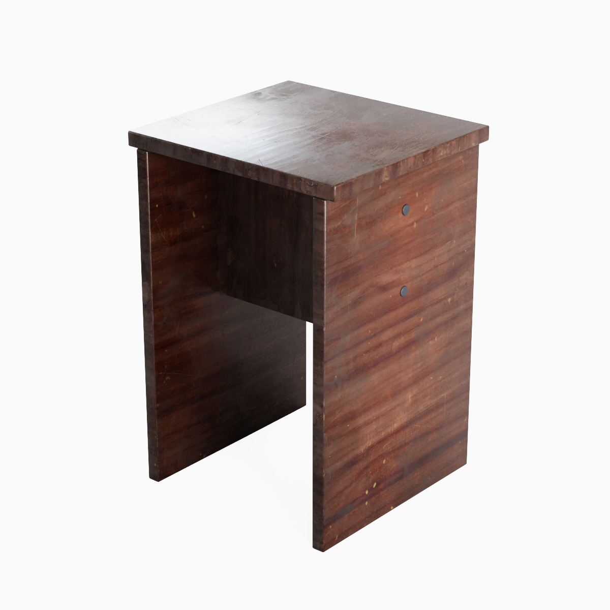 Wooden Stool 01 Low-poly 3D model_5