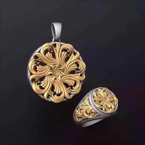Ornamental Ring and Pendant Collection Set Pack
