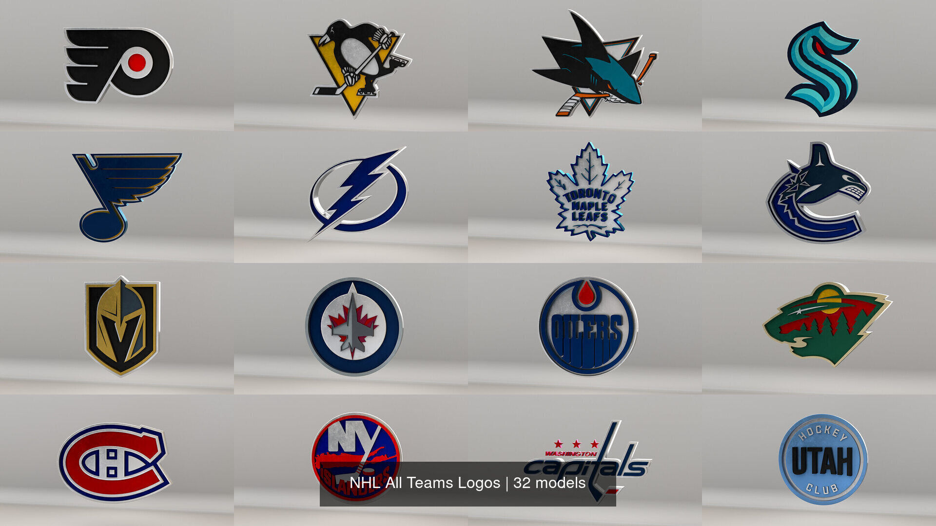 NHL All Teams Logos 3D Model Collection_33