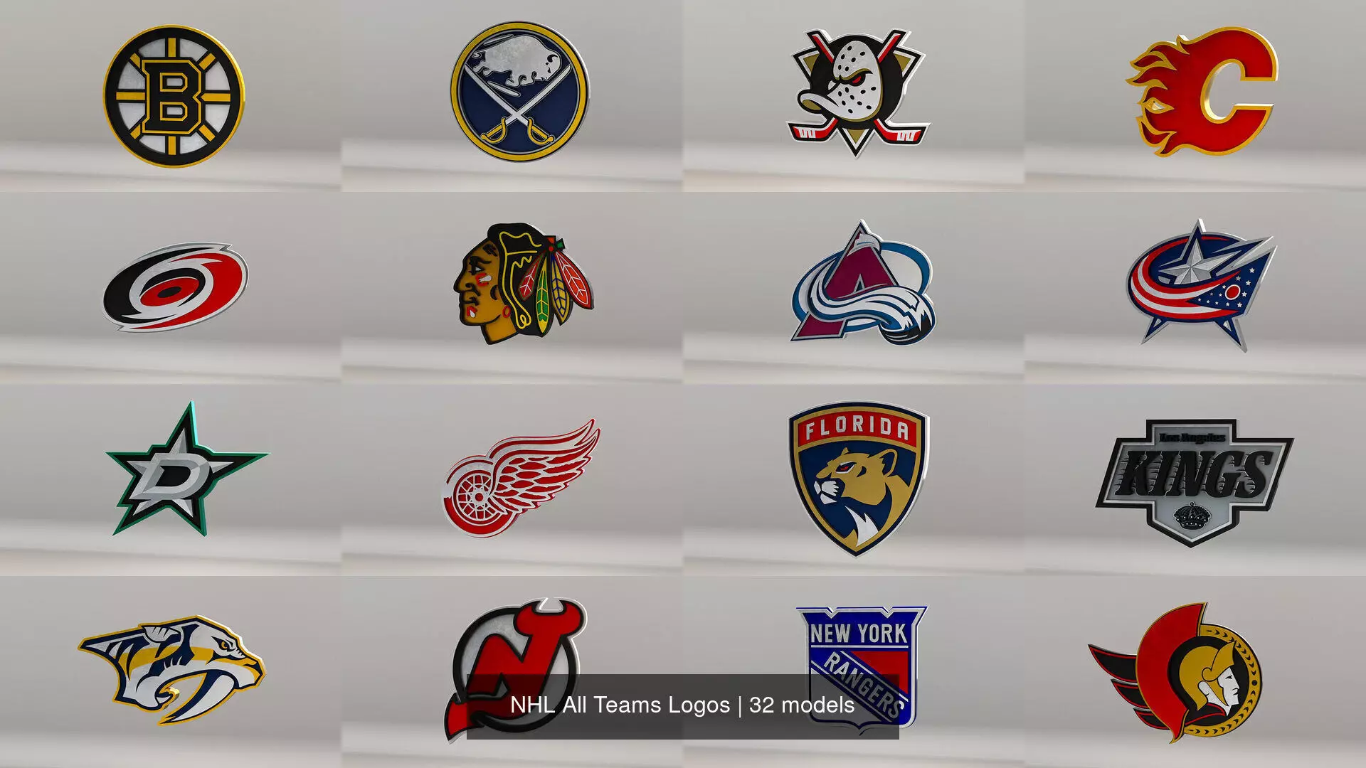 NHL All Teams Logos 3D Model Collection_0