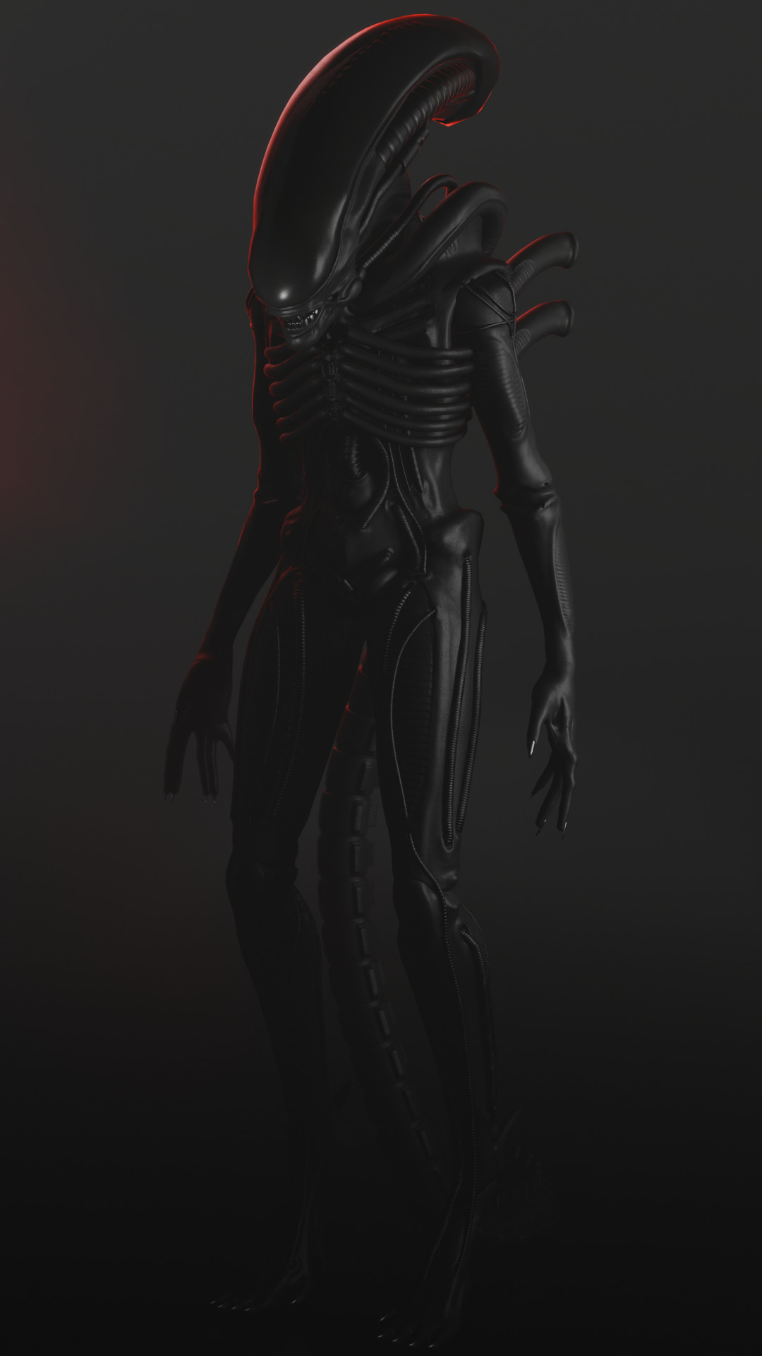 xenomorph drone Low-poly 3D model_1