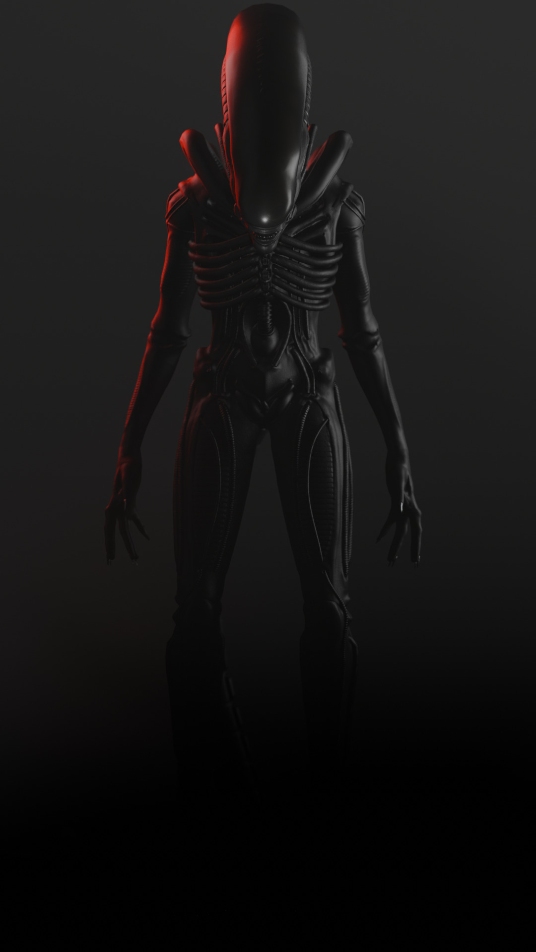 xenomorph drone Low-poly 3D model_3