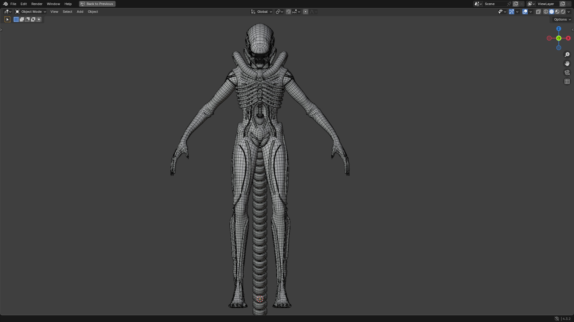 xenomorph drone Low-poly 3D model_7