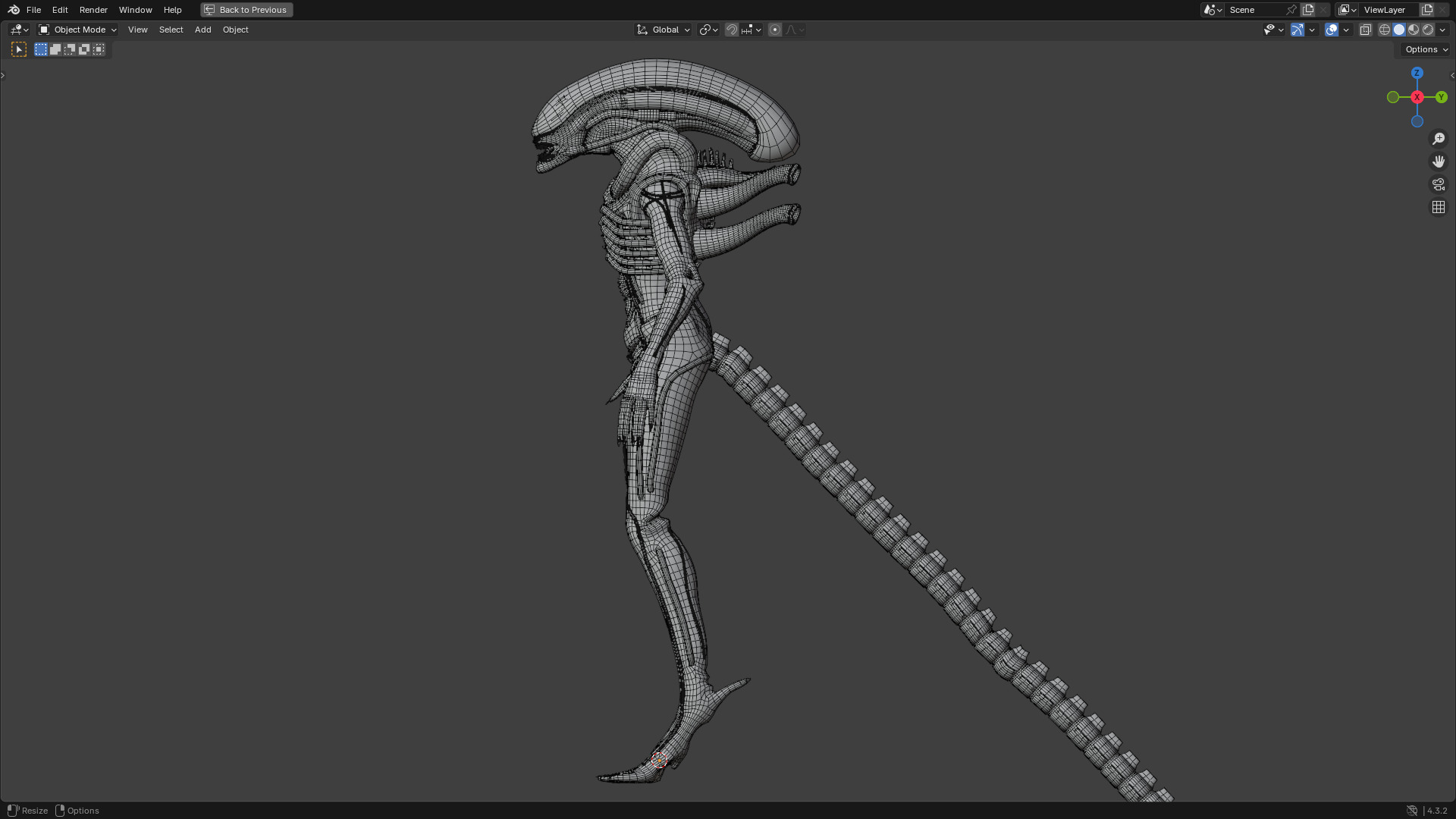 xenomorph drone Low-poly 3D model_6