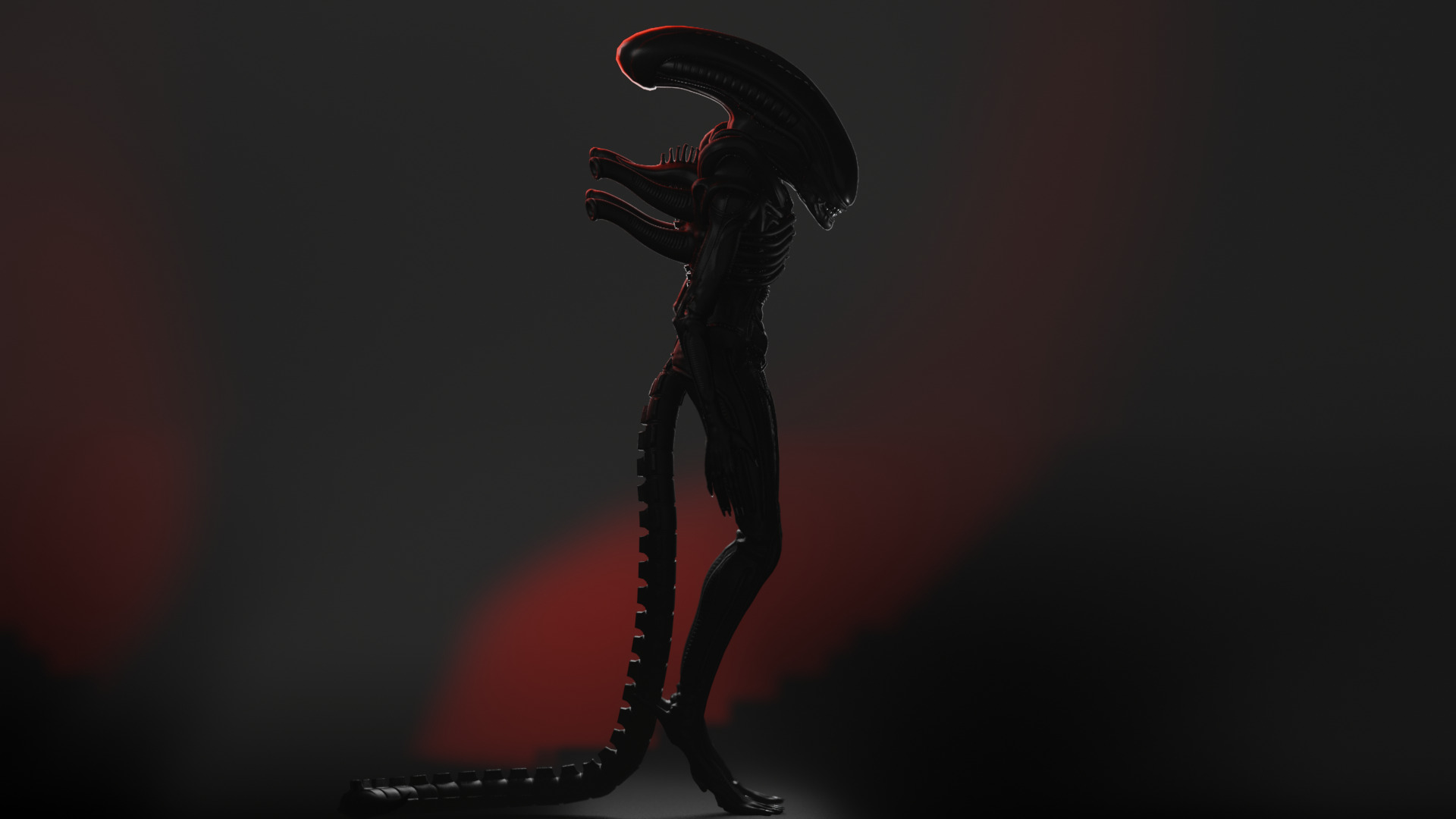 xenomorph drone Low-poly 3D model_4
