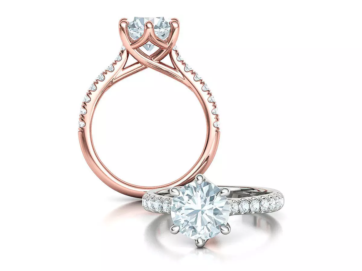 Trellis Solitaire Ring 2CT stone Engagement Ring 3dmodel 3D print model