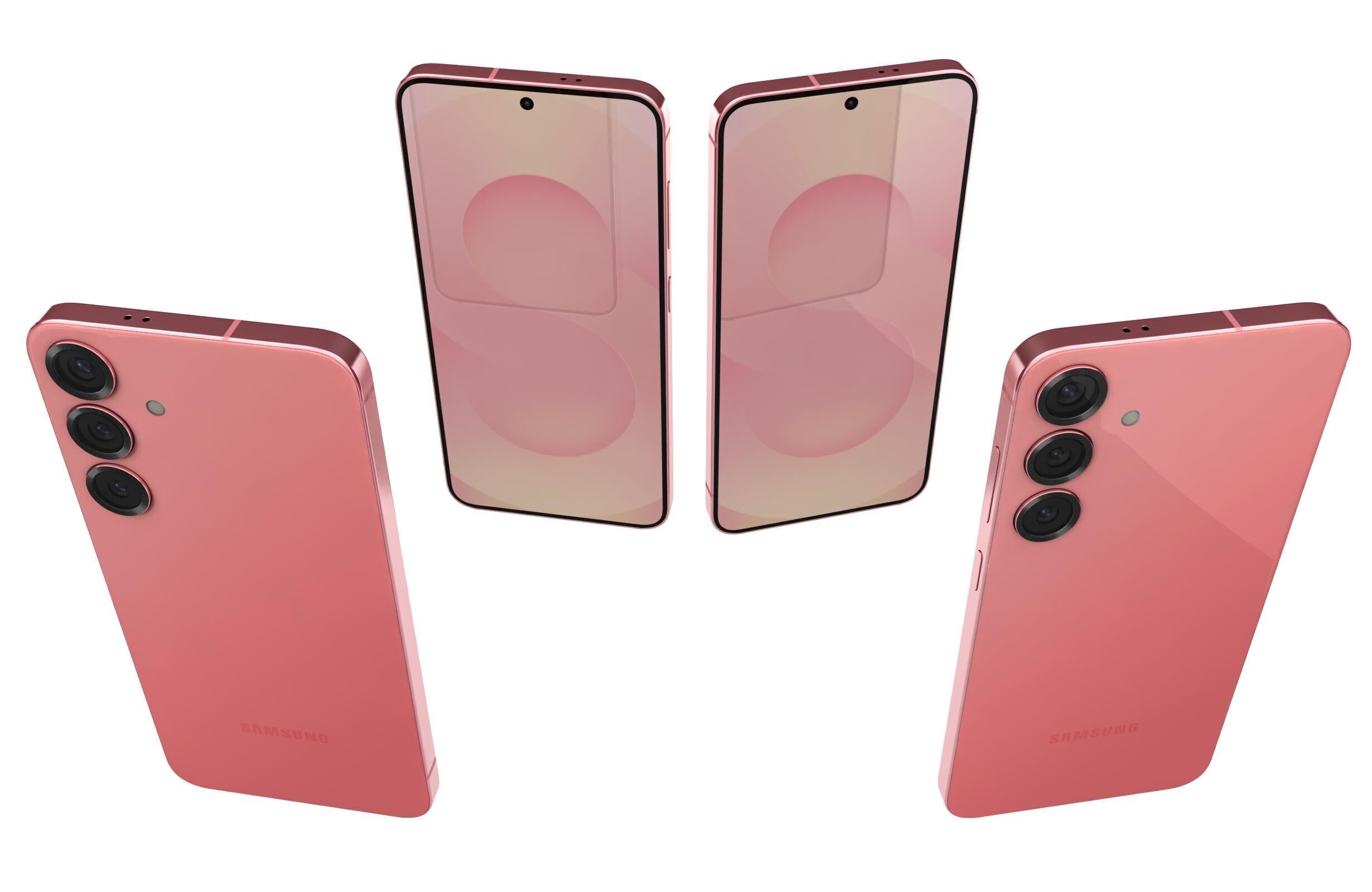 Samsung Galaxy S25 Plus Coralred 3D model_4